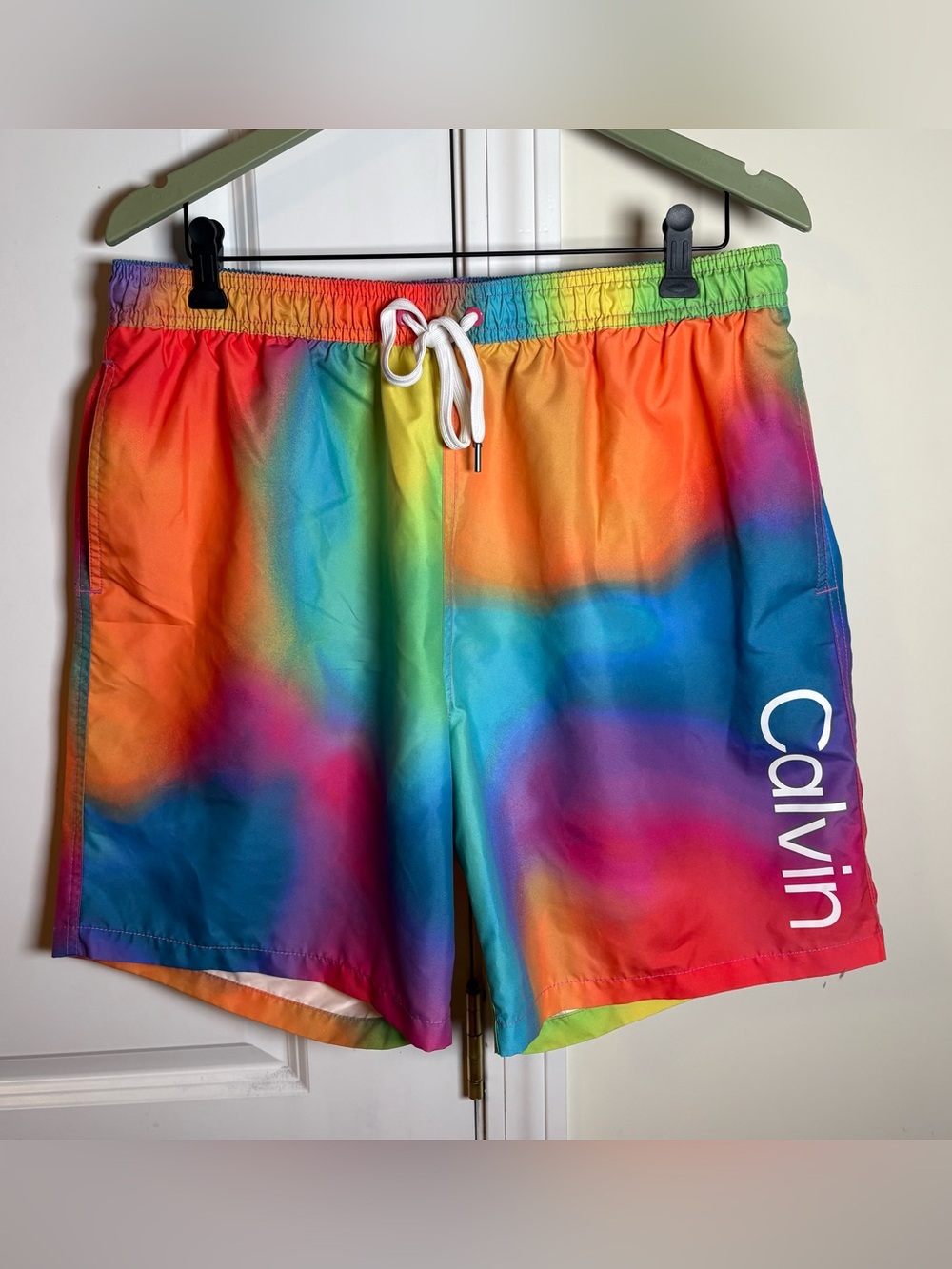 Calvin Klein Multicolor Gradient Swim suit mesh lined with pockets 7”